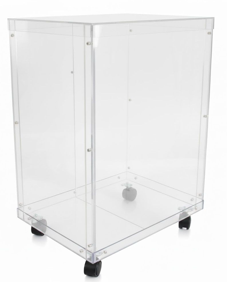 urne BACROL grande capacité roulettes plexiglas 55x40x70 cm fabrication demande belgique