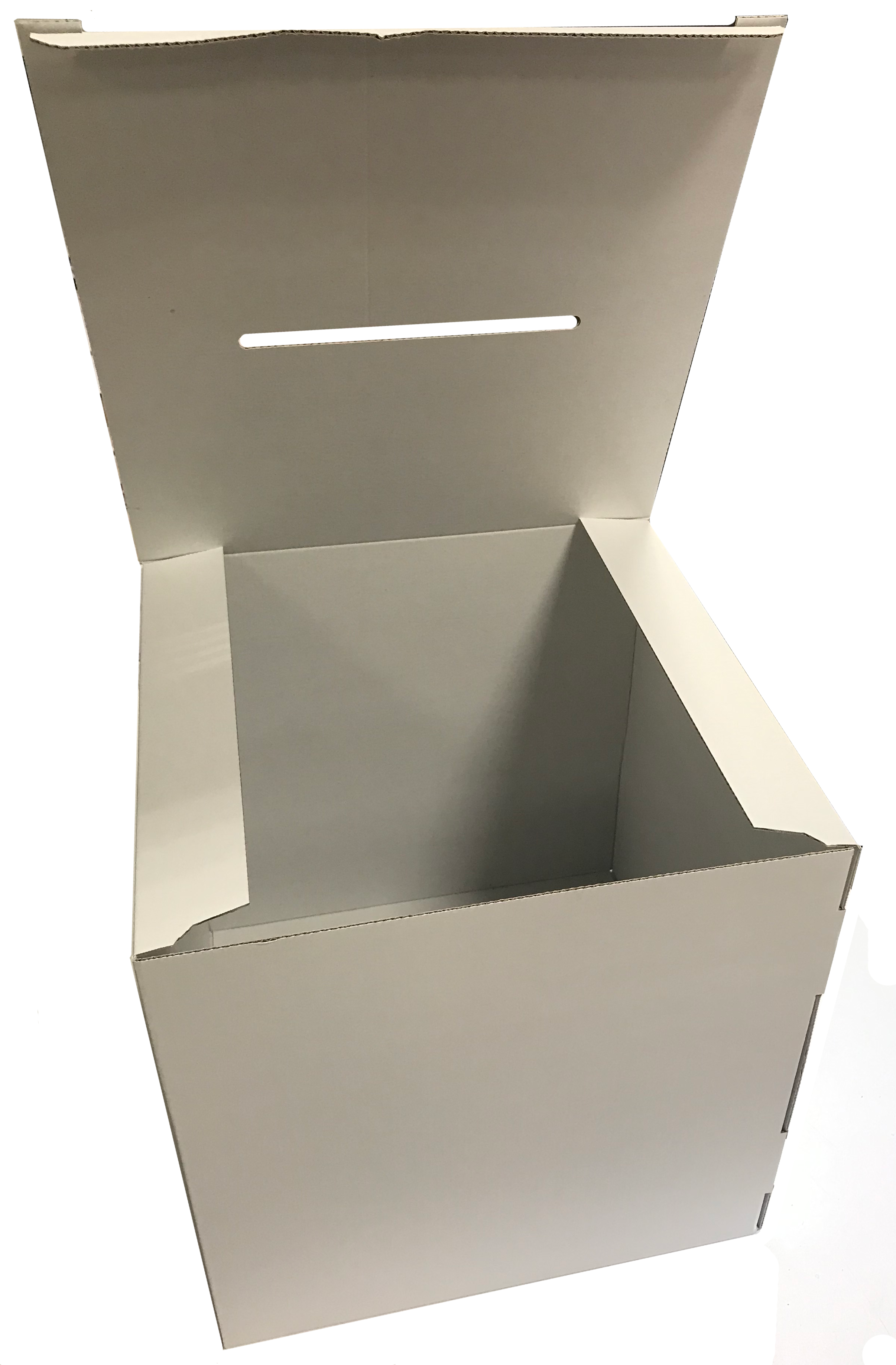 Urne plastique blanche opaque 502 trappe avant ouverte serrure à clés sécurité collecte confidentielle entreprise Belgique