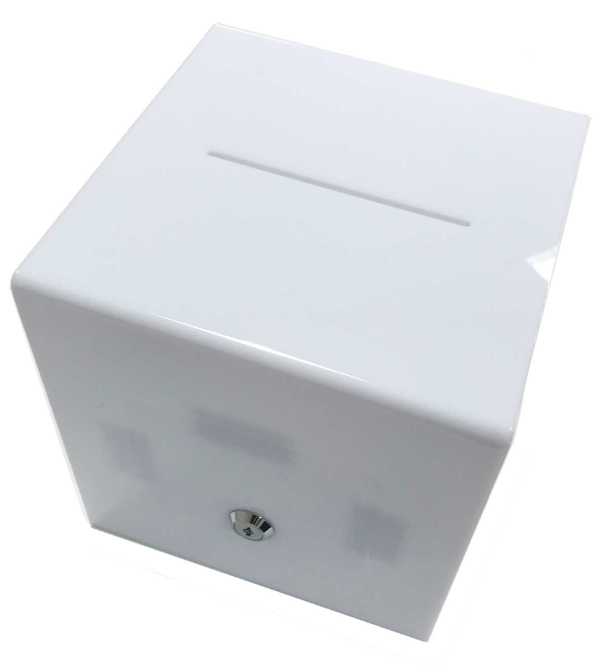 Urne opaque carton vue latérale fente insertion enveloppes événements cérémonies collectes Wallonie Bruxelles Flandre