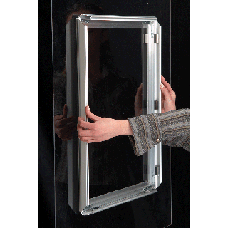 Pose du Cadre porte affiche A0 pour vitre