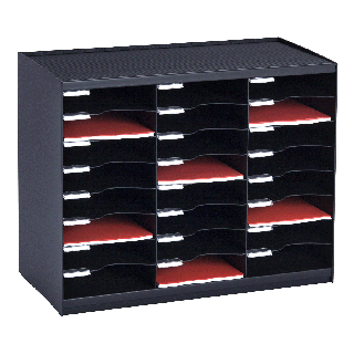Trieur à cases superposable noir 24CS
