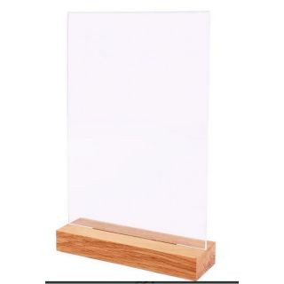 Porte visuel A5 vertical socle en bois