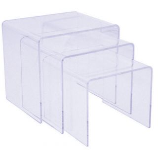 Kit de 3 podiums plexiglas U carrés gigogne 1