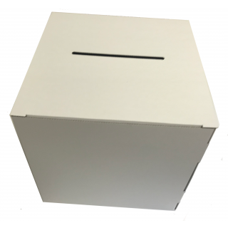 Urne carton blanche vierge 25 x 25 x 25 cm