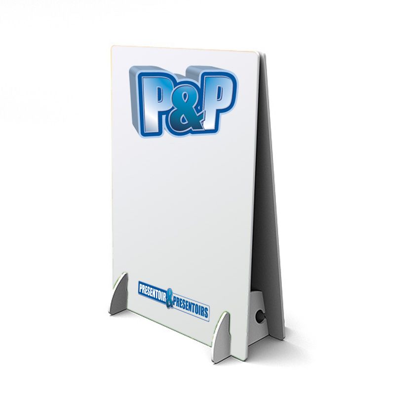 Chevalet de comptoir A4 vertical à personnliser en ligne en recto verso chez P&P