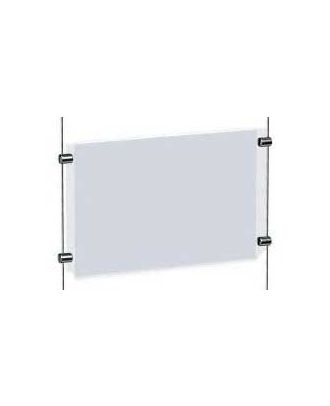 Porte affiche plexiglas A3 horizontal 3 mm suspendu